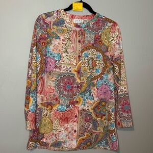 Joan Rivers Multicolor Paisley Blouse